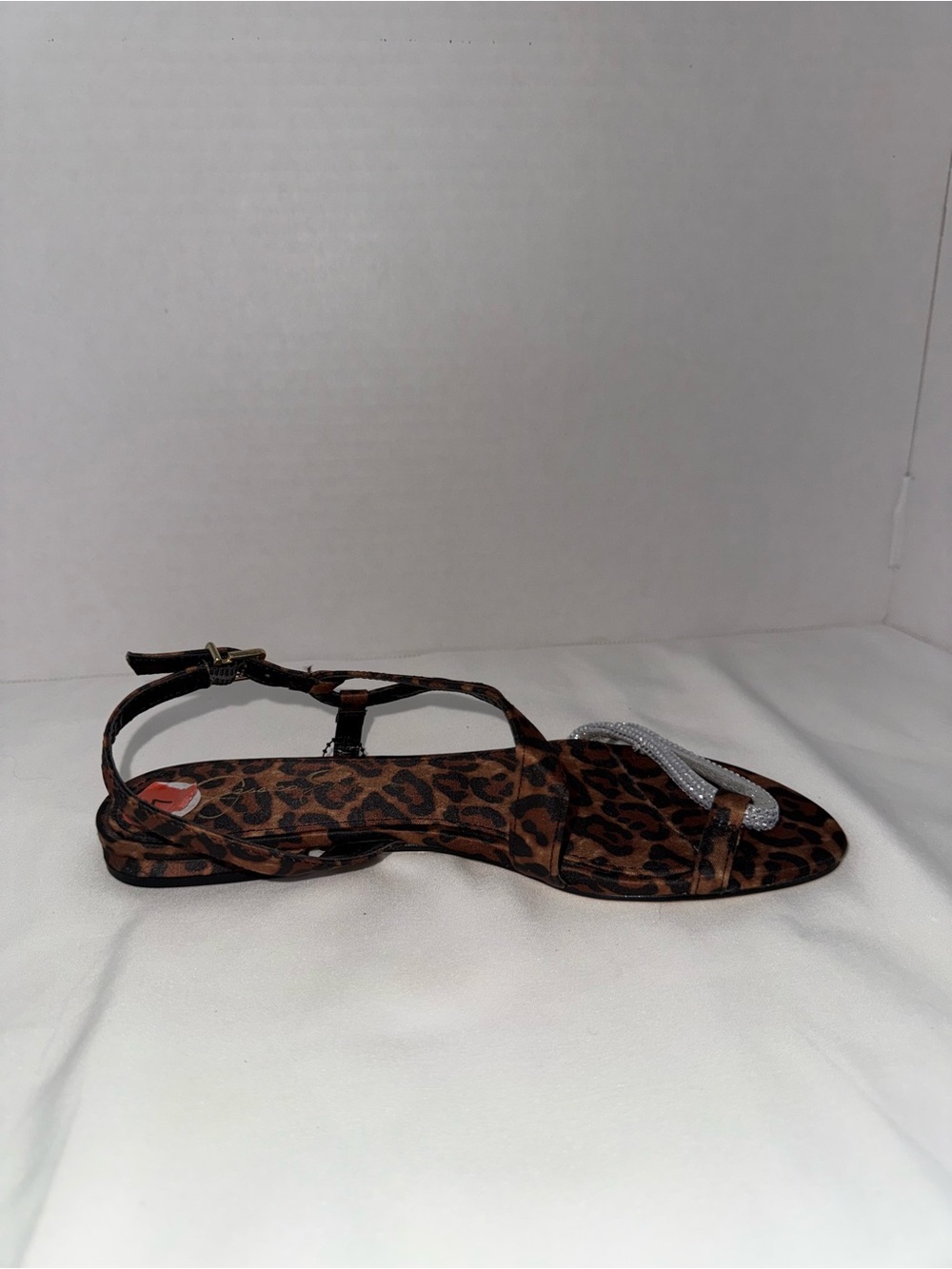 Jessica Simpson Leopard Print Slingback Sandal with Rhinestone Accent - Picture 4 of 5